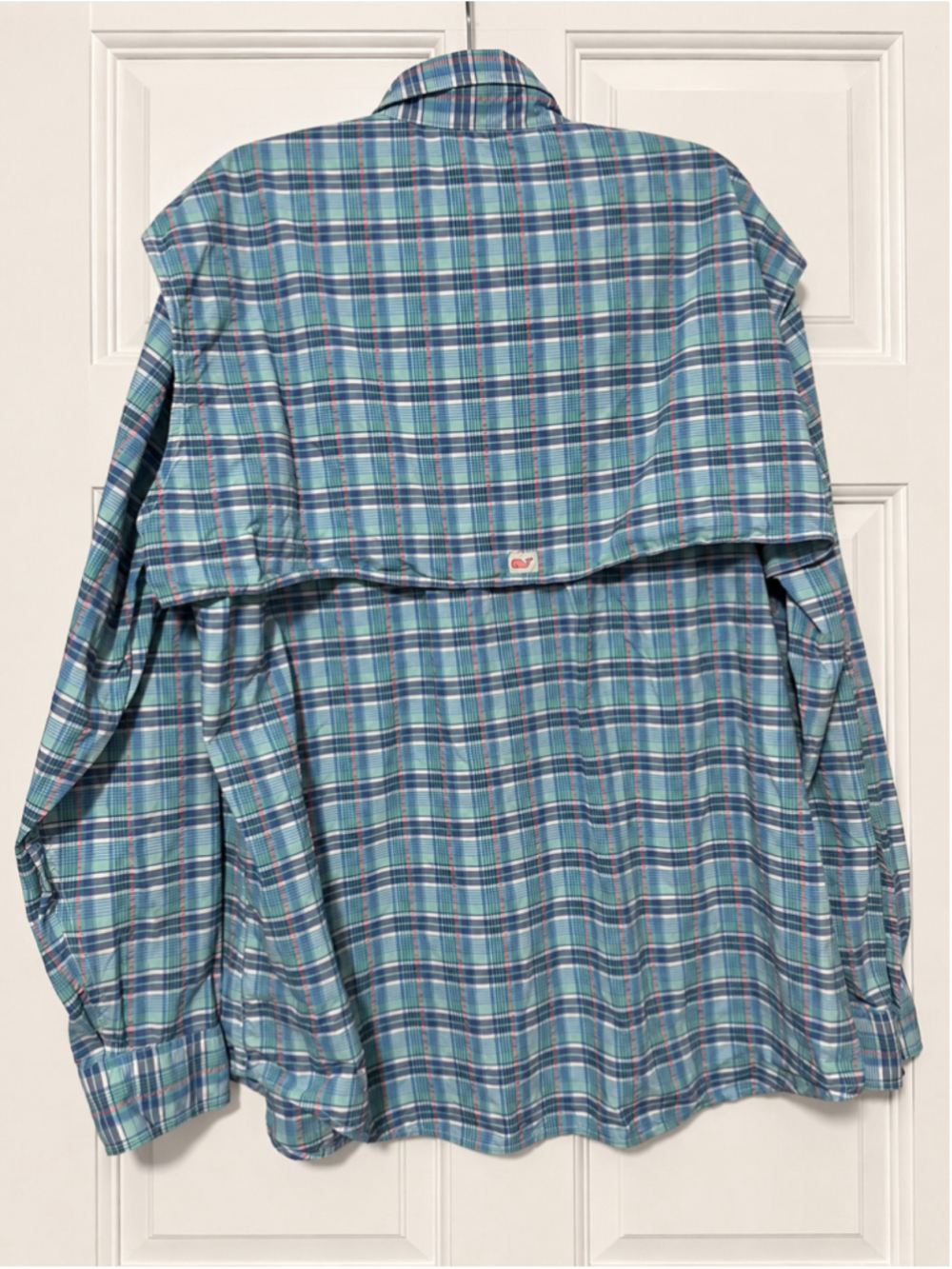 Vineyard Vines Harbor Shirt Men's L Plaid Performance Fishing Long Sleeve Blue - Picture 3 of 6